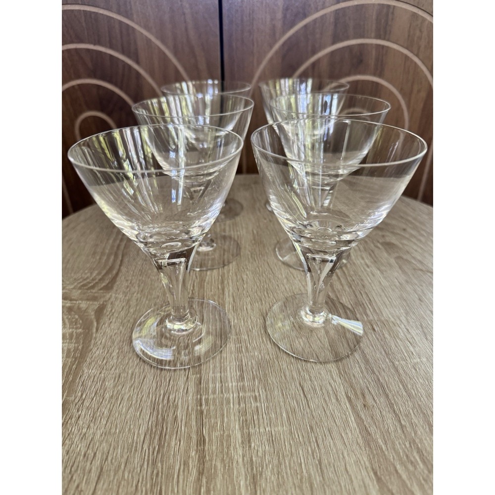Vintage Skruf Stockholm Sweden Encased Teardrop Stem Wine Glasses 6 Oz  Set Of 6